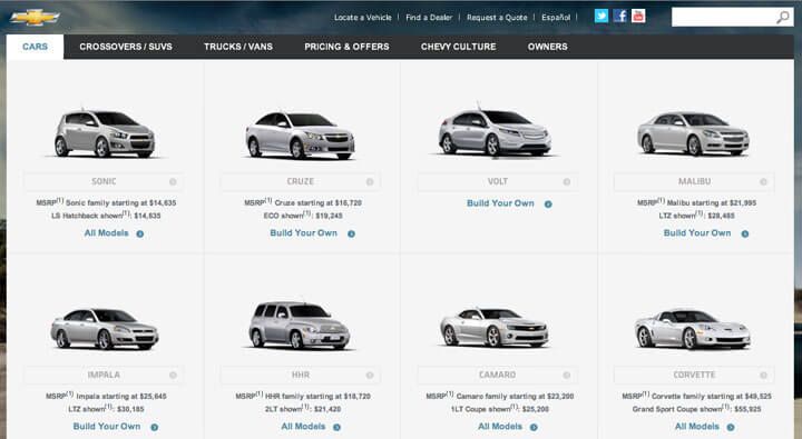 Carros Chevrolet EUA