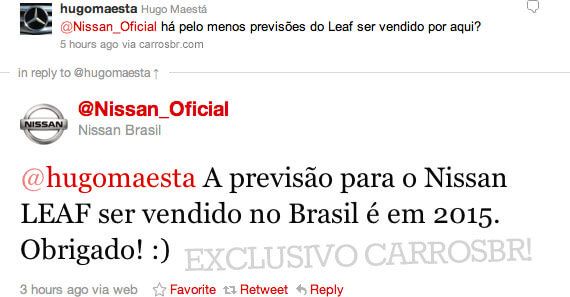 Nissan Leaf chega só em 2015