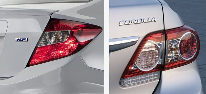 Traseiras Civic x Corolla